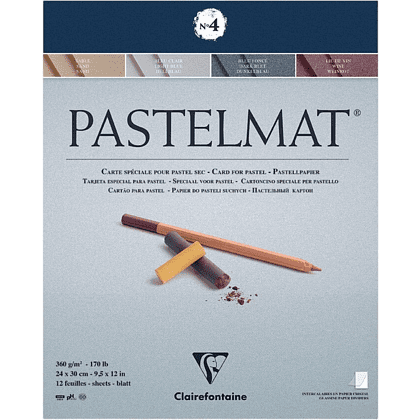 Блок бумаги "Pastelmat", 18x24 см, 360 г/м2, 12 листов, 4 цвета