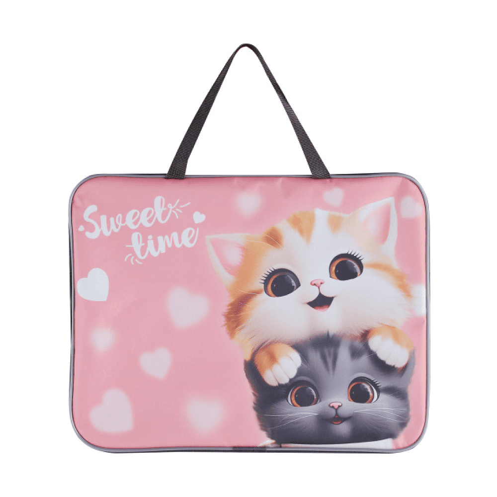 Папка для тетрадей "Cute cats", на молнии, розовый