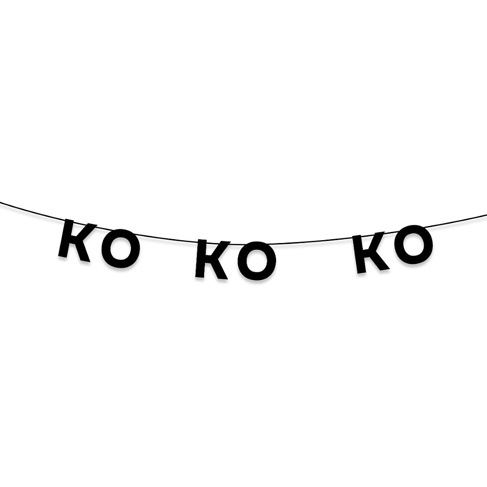 Гирлянда бумажная "КО КО КО", черный