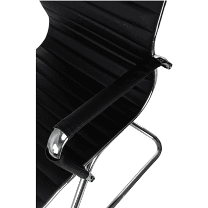 Кресло на полозьях "Бюрократ CH-883-LOW-V", экокожа, черный, металл хром - 7