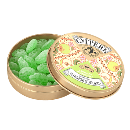 Карамель леденцовая "Сугревъ", 55 г, со вкусом зеленого яблока