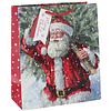 Пакет бумажный подарочный "Trad Santa", 21.5x10.2x25.3 см, ассорти - 2