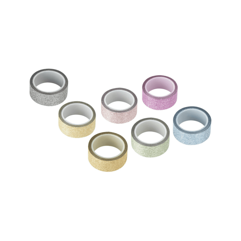 Клейкая лента "Пастель" с блестками, 15х3 мм/м, 7 шт, ассорти - 3