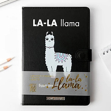 Ежедневник недатированный "La-la llama", A5, 192 страницы, черный