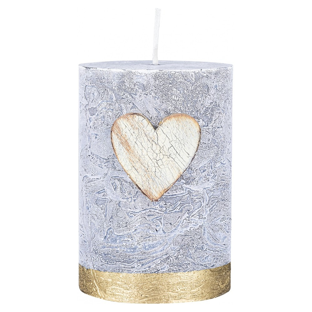 Свеча декоративная "Цилиндр Donau Home Golden Heart", 70х70х100 мм, графит