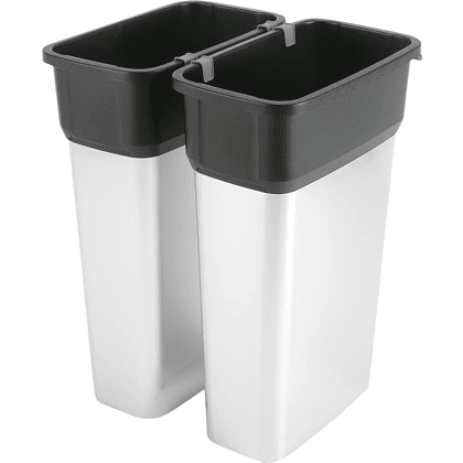 Контейнер пластиковый для мусора VILEDA "Гео", 55л, металлический, черный, -50% - 3