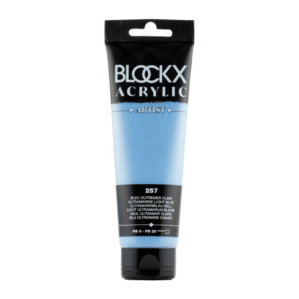 Краски акриловые "Blockx", 257 ультрамарин синий светлый, 120 мл