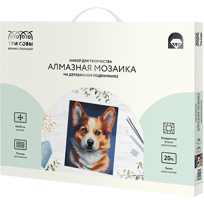 Алмазная мозаика-вышивка "Корги" - 2