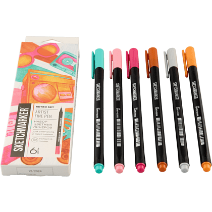 Ручка капиллярная "Sketchmarker Artist fine pen Mid", 6 шт - 13