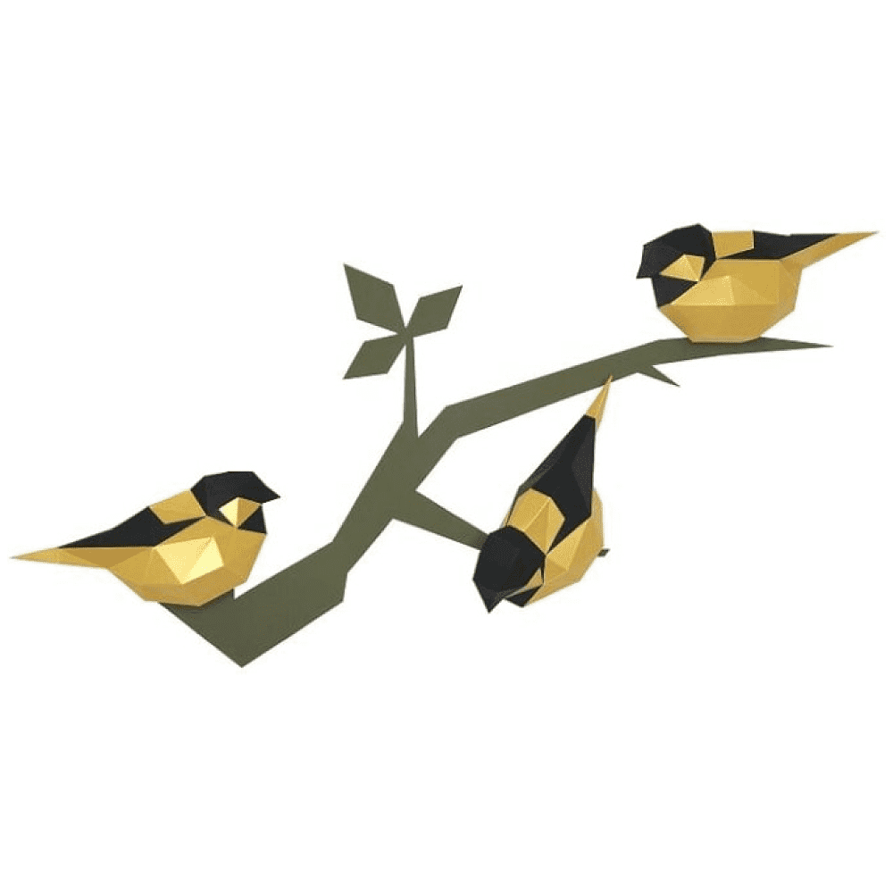 Набор для 3D моделирования "Птички", золотой