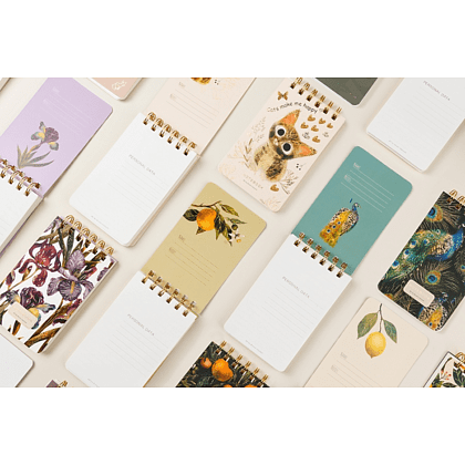 Блокнот "Flora. Ирисы", В6, 100 листов, линейка, спираль сверху, белый, фиолетовый - 5