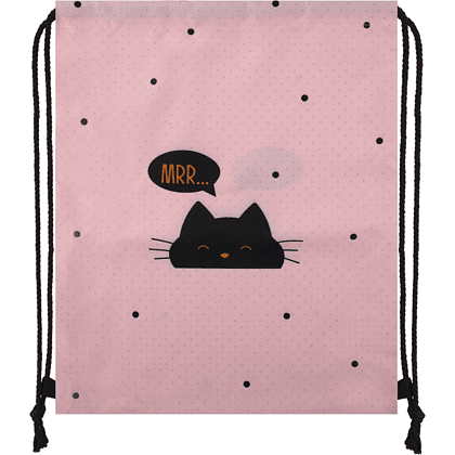 Мешок для обуви "Sweetest cat", розовый, черный