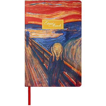 Ежедневник недатированный "Edvard Munch", А5, 136 страниц, красный - 3