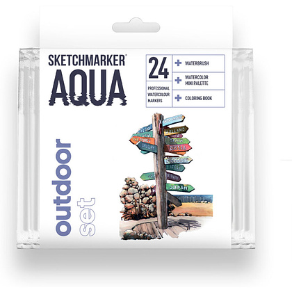 Набор акварельных маркеров "Sketchmarker Aqua. Outdoor Set", 24 шт., ассорти