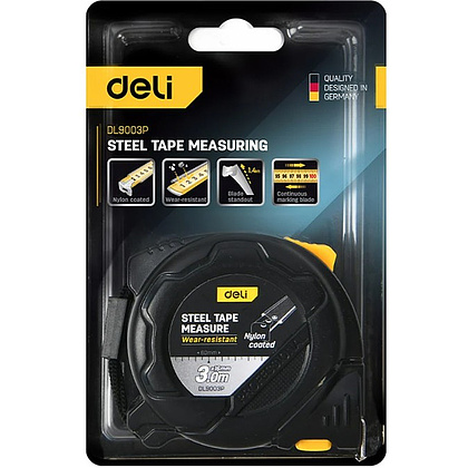 Рулетка Deli YS EDL9003P, 3 м х 16 мм, желтый, черный - 8