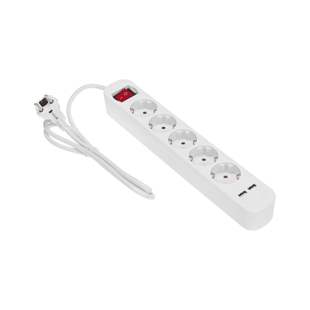Удлинитель "Standard", 5 розеток, 2 USB, 16А, 1.5 м, белый - 5