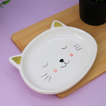 Тарелка керамическая "Cat plate", 19.5 см, бежевый - 2