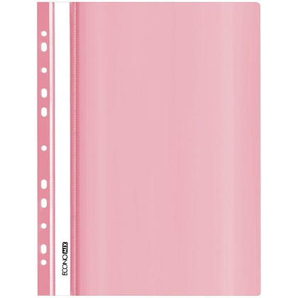 Папка скоросшиватель с перфорацией "Economix", А4, пастельный розовый