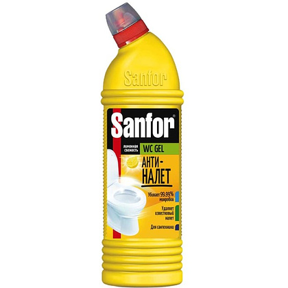 Средство чистящее для сантехники "Sanfor WC  lemon fresh", 1 л, гель