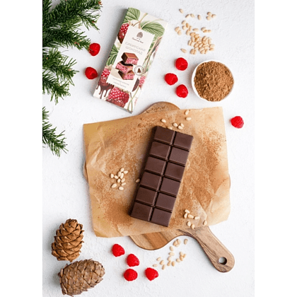 Шоколад молочный "Сибирский кедр", 200 гр., с малиной и тестом катаифи - 5