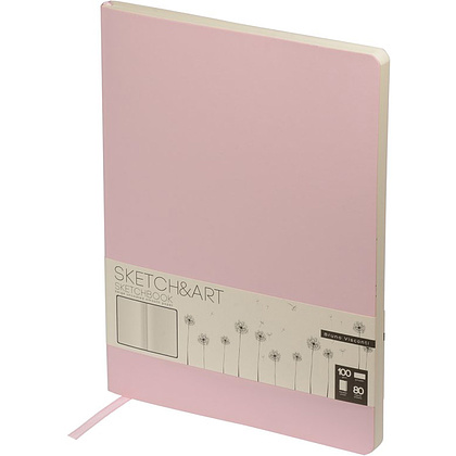 Скетчбук "Sketch&Art", 17.9x25 см, 100 г/м2, 80 листов, розовый - 2