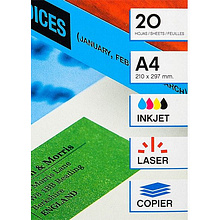 Самоклеящиеся цветные этикетки универсальные "Apli", 210x297 мм, 20 листов, 1 шт, красный