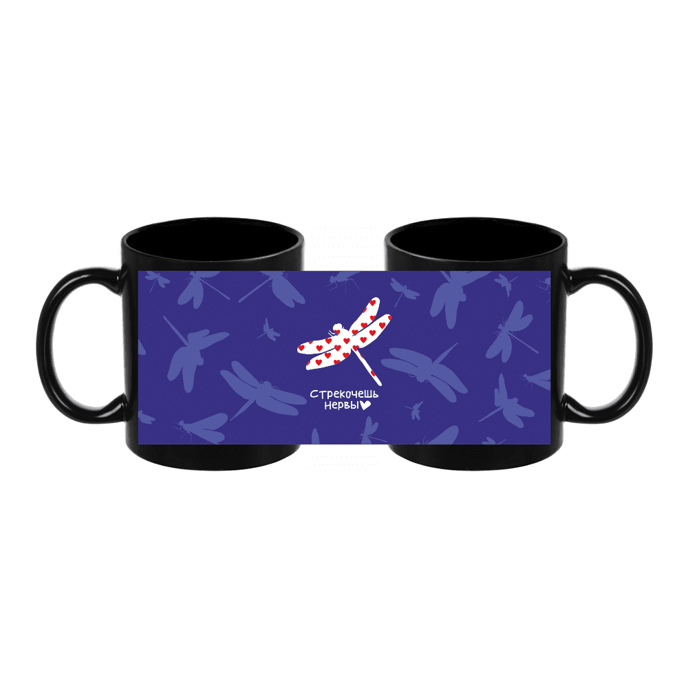 Кружка керамическая "Стрекочешь нервы", 330 мл, черный