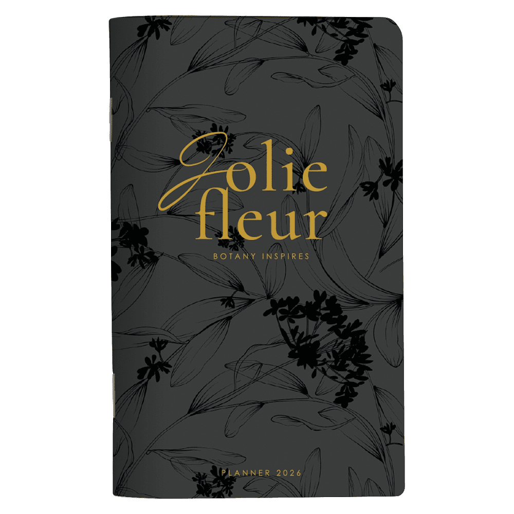 Планнер "Fleur", датированный, 108х175 мм, 32 листа, черный, 2026