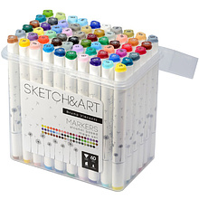 Набор двусторонних маркеров для скетчинга "Sketch&Art", 60 цветов