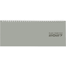Планинг датированный "Grey style" на 2027 год, 285x112 мм, 128 страниц, серый