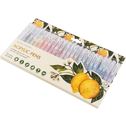 Набор ручек акриловых "Flora. Paradise. Lemons", шариковые, 1 мм., набор 24 шт. - 2