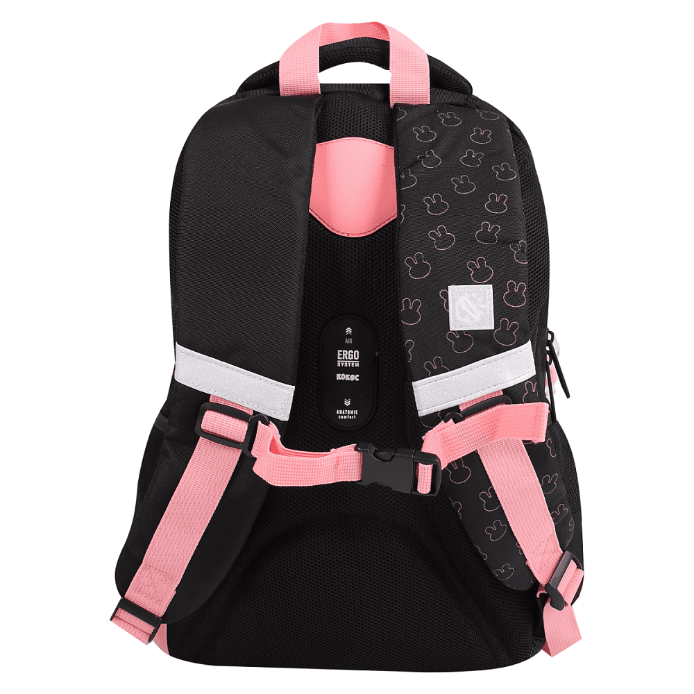 Рюкзак школьный "COMFORT Life Cat fun", черный, розовый - 5