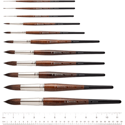 Кисть "Escoda Versatil Brush S/H 1540", синтетика, круглая, №3/0 - 2