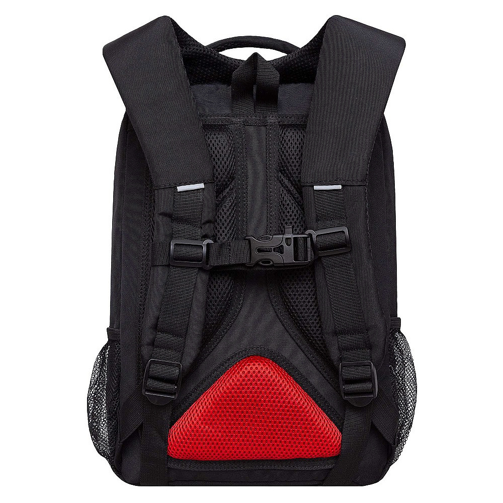 Рюкзак школьный "Sporty", с карманом для ноутбука, черный, красный - 2