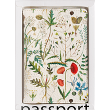 Обложка для паспорта "Flora. Луговые травы" кожзам., белый