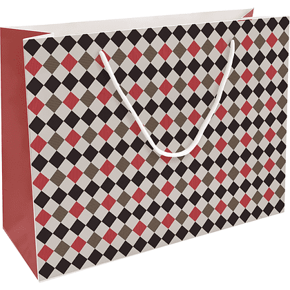 Пакет бумажный подарочный "Cage", 36х26х12 см, красный