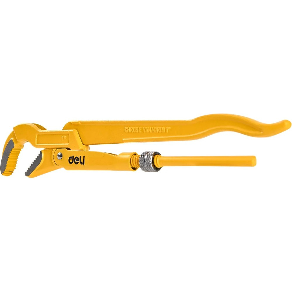 Ключ трубный Deli YS EDL105255 1.5", тип S, расрытие губок 55 мм, желтый - 3