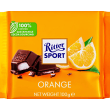 Шоколад темный "Ritter Sport", 100 гр, яркий апельсин с помадной начинкой