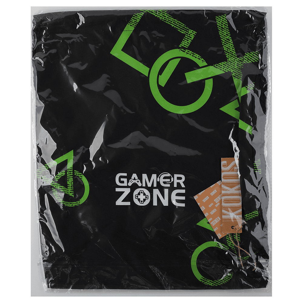 Мешок для обуви "Gamer zone", черный, зеленый - 4