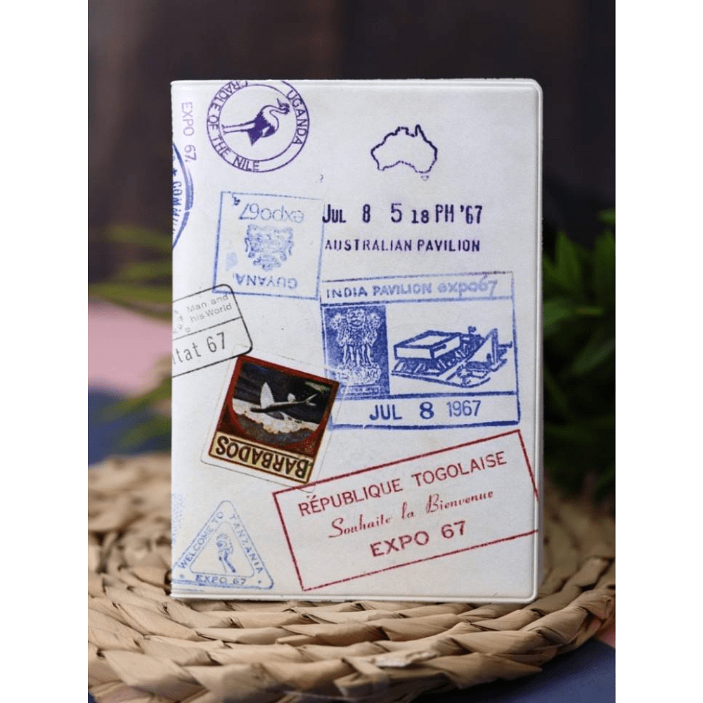 Обложка для паспорта "Штампы", ПВХ, белый - 3
