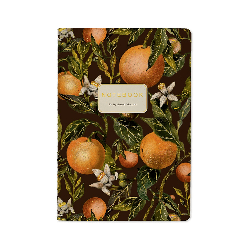 Тетрадь "Flora. Paradise. Oranges", A5, 40 листов, линейка, зеленый, оранжевый