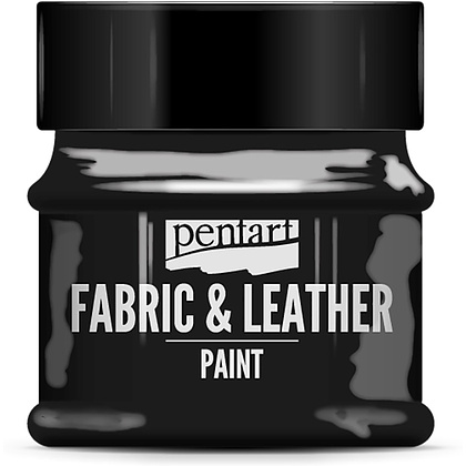 Краска для текстиля "Pentart Fabric & Leather paint", 50 мл, черный