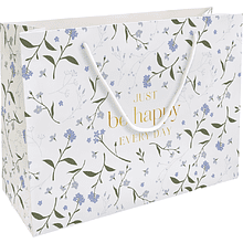 Пакет бумажный подарочный "Fleurs. Незабудки", 36х26х12 см, белый