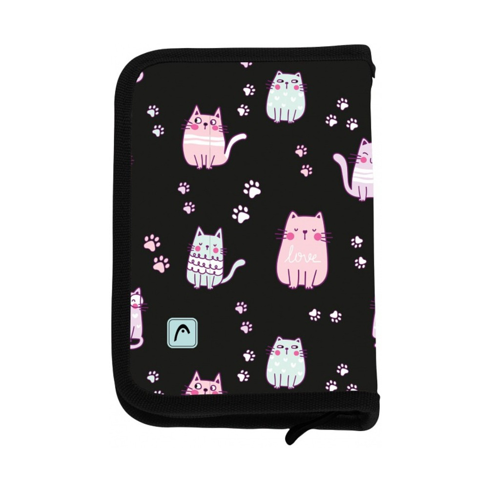 Пенал Astra "Lovely kitty", 1 отделение, черный, розовый - 2