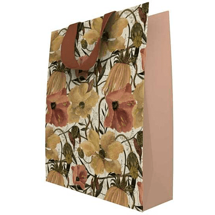 Пакет бумажный подарочный "Flora. Цветочная страсть", 18x23x10 см, красный