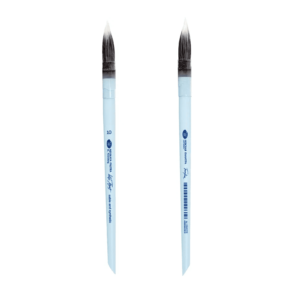 Кисть "Белые ночи", круглая, на короткой ручке, со скосом, №10 - 4