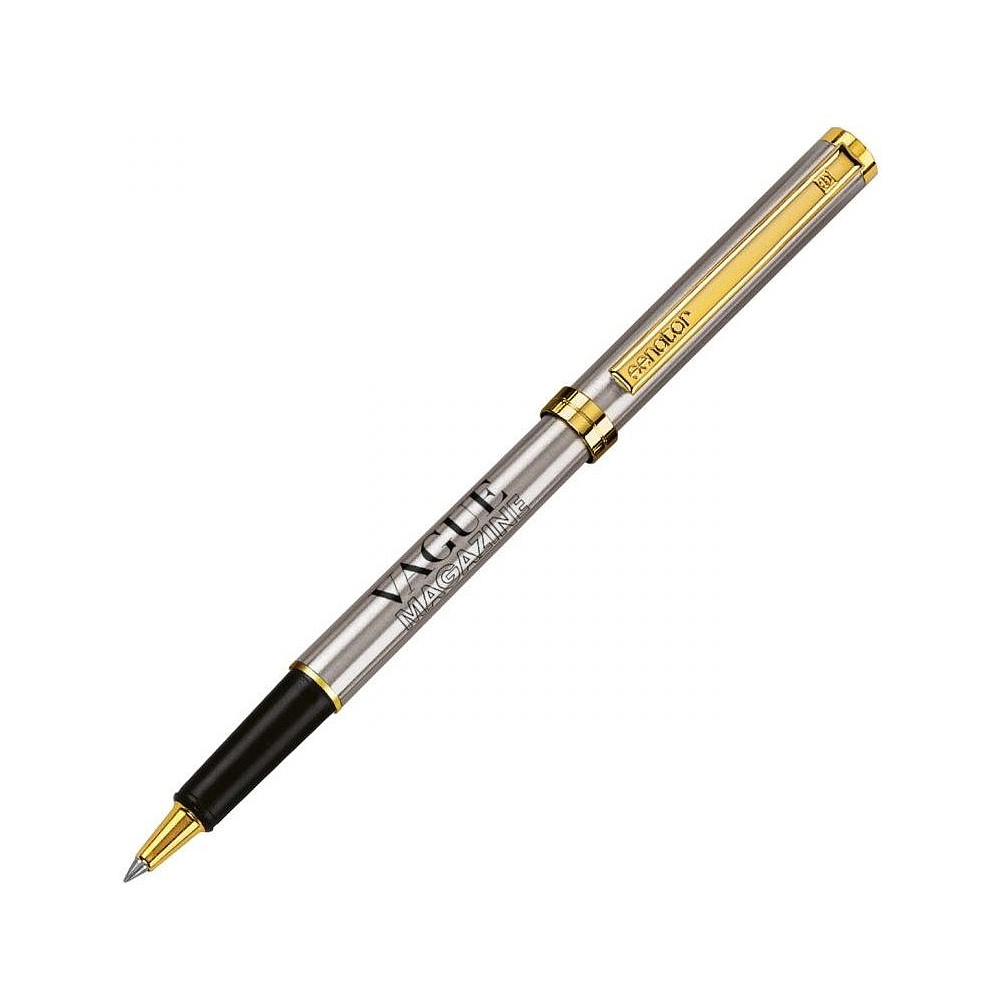 Ручка-роллер "Senator Delgado", 1.0 мм, серебристый, золотистый, стерж. синий