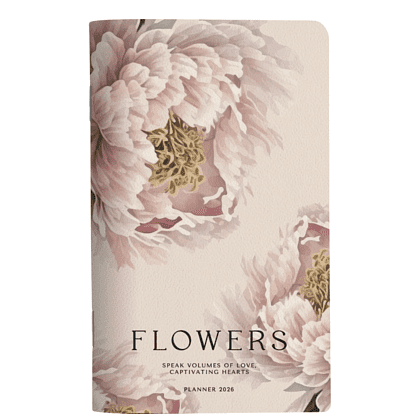 Планнер "Peony", датированный, 108х175 мм, 32 листа, персиковый, 2026