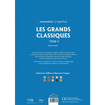 Раскраска по номерам на французском языке "Coloriages mystères Disney - Les Grands classiques. Tome 4" - 4