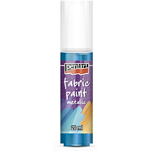 Краски для текстиля "Pentart Fabric paint metallic", 20 мл, светло-голубой